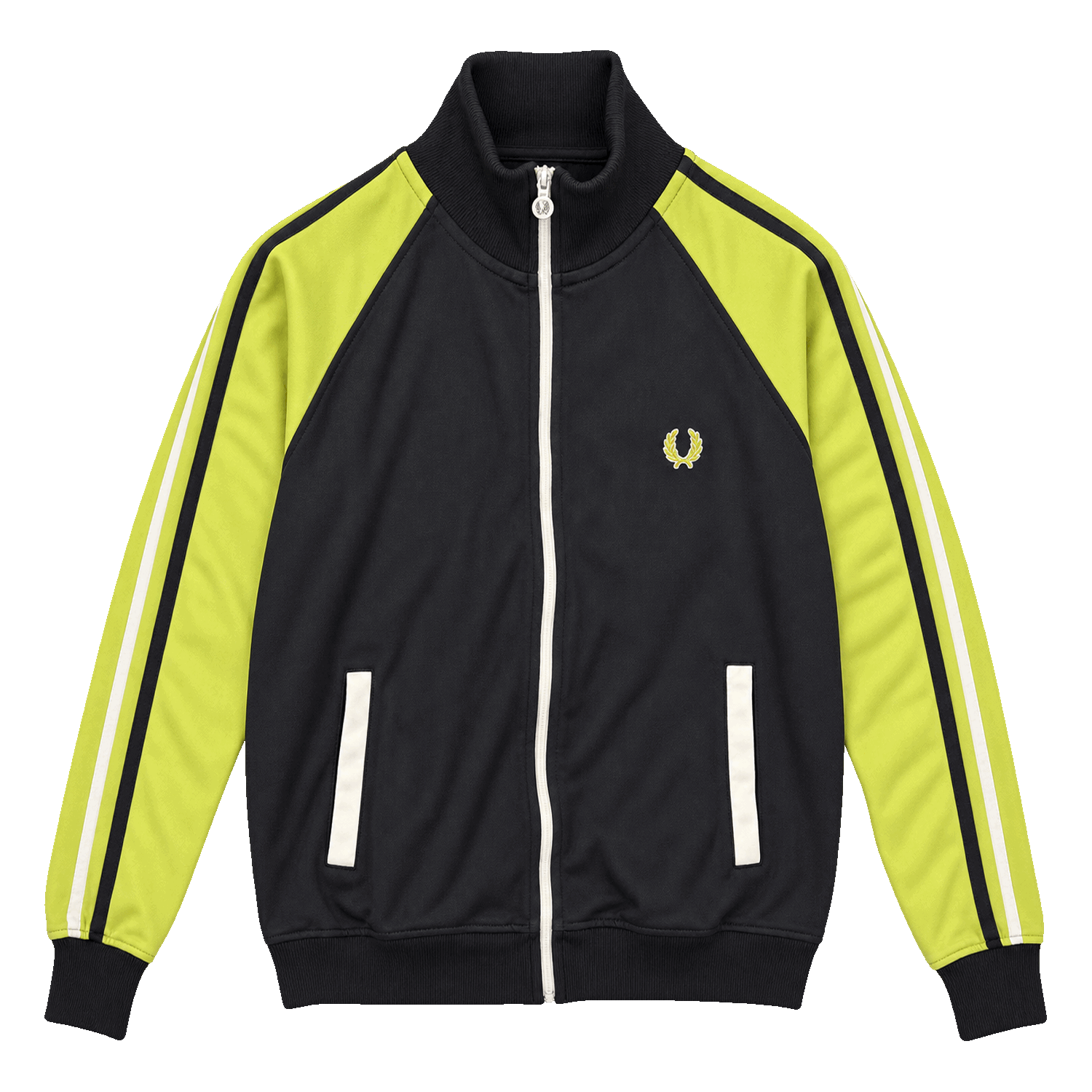 Fred Perry Trackjacket black neongreen M