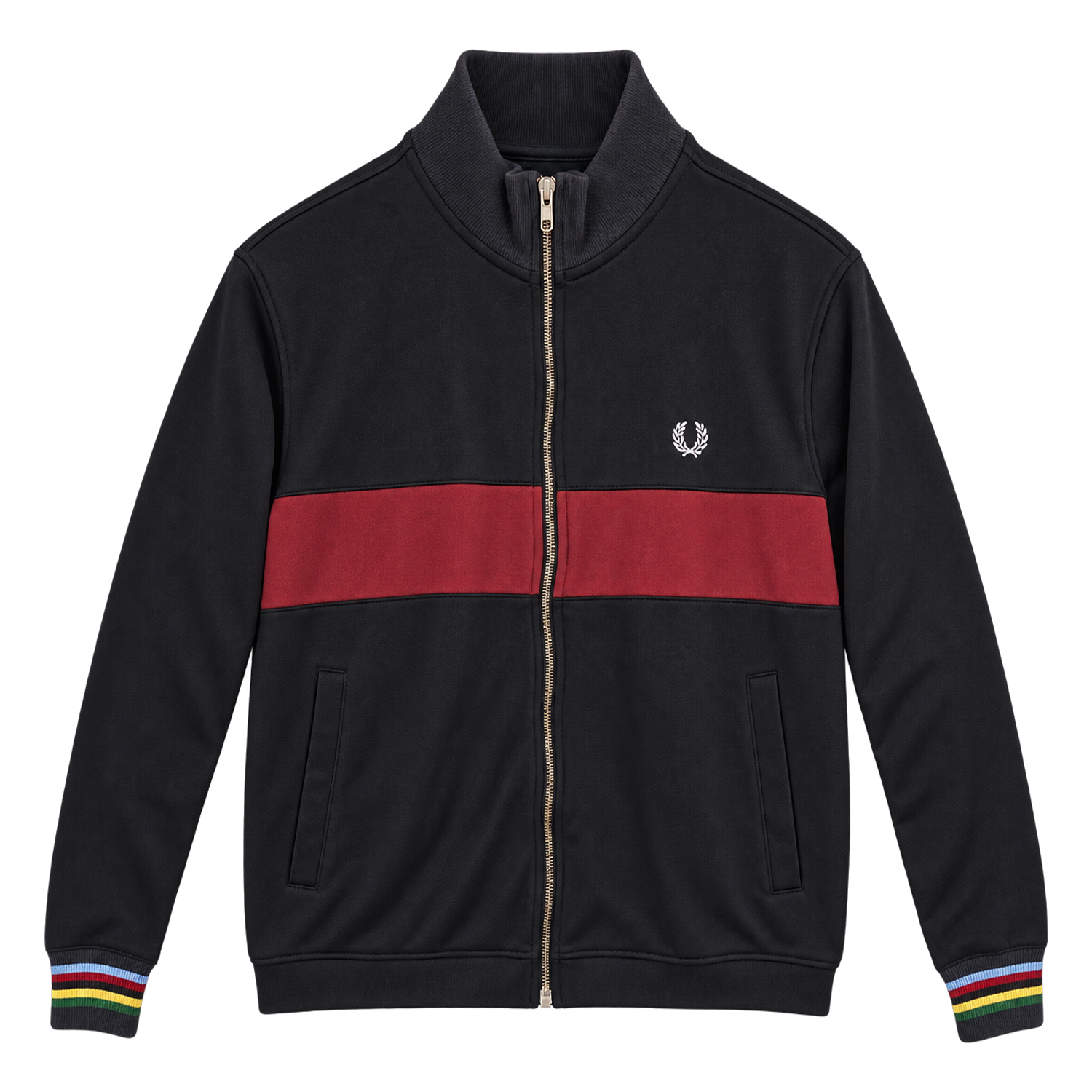 Fred Perry Trackjacket black wine M